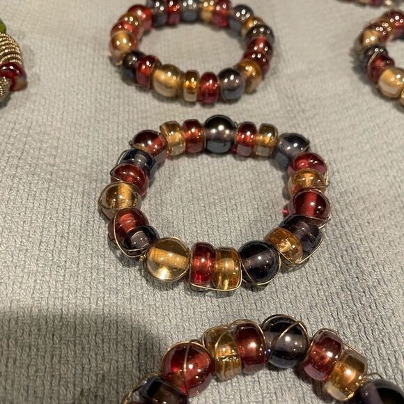 Multicolored Silver Wire Purple and Green Napkin Rings 2 sets of 6 Each = 12 - Picture 13 of 16